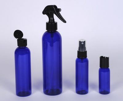 PET Cobalt Blue Bullet Bottles