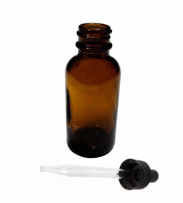 2 oz Amber Glass Boston Rounds w/ Dropper