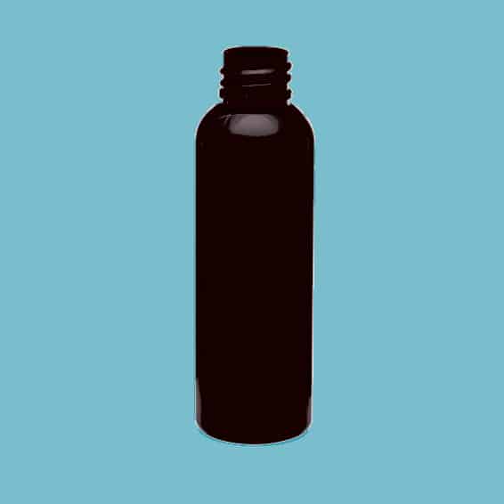 1 oz Black Bullet Bottle - PET Cosmo Round w/ 20-410 Finish - Image 2