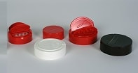 All Polypropylene shaker caps with spoon/pour and flapper.