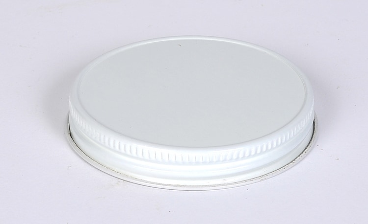 48 mm White Vacuum Cap w/ Plastisol Liner