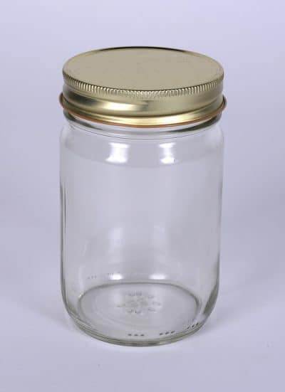 12 oz Flint Glass Mason Jar