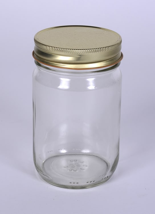 12 oz Flint Glass Mason Jar