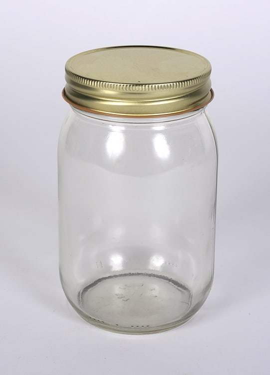 16 oz Flint Glass Mason Jar