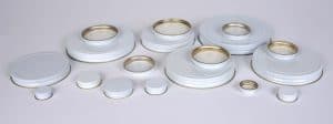 White Metal Caps With Pulp-Poly Liner