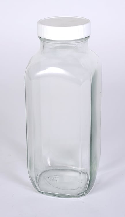 16 oz Glass French Square Bottles