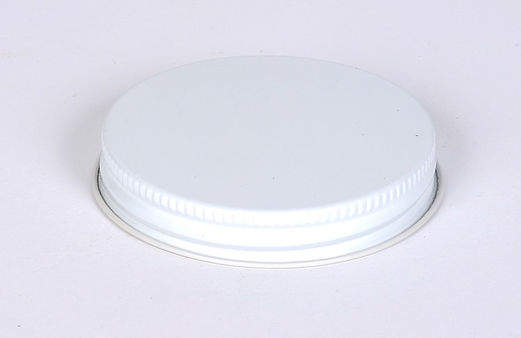 63 mm White Metal Caps w/ Pulp-Poly Liner