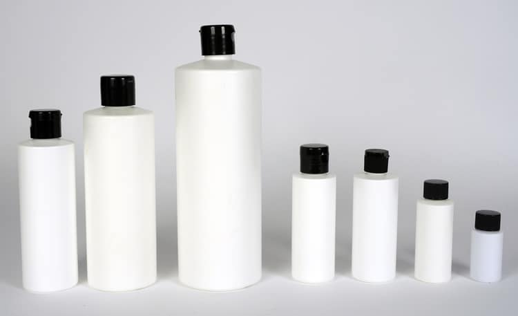 2 oz. White HDPE Plastic Cylinder Bottle, 4 oz. White HDPE Plastic Cylinder Bottle, 8 oz. White HDPE Plastic Cylinder Bottle, 16 oz. White HDPE Plastic Cylinder Bottle, 32 oz. White HDPE Plastic Cylinder Bottle