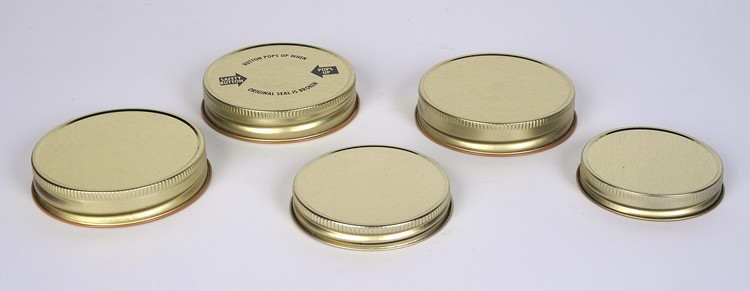 70 mm Gold Metal Caps w/ Plastisol Liner - Image 2