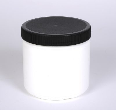 16 oz White Plastic Straight Side Jar