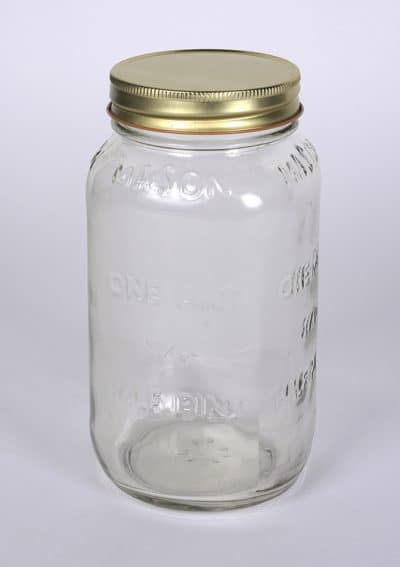 25 oz Glass Square Round Mason Jar